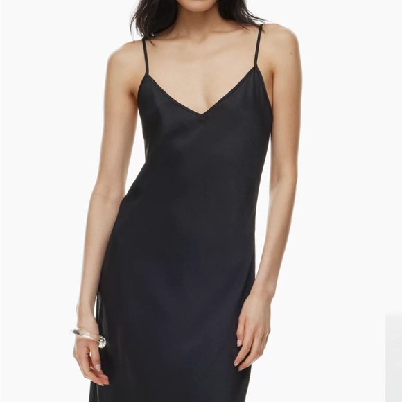 ARITZIA Wilfred Only Slip Midi Dress in Black - Picture 2 of 8